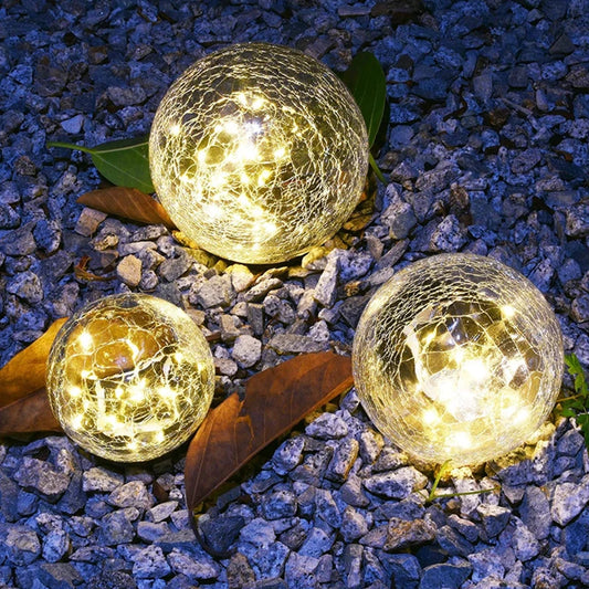 Solar Garden Light Cracked Glass Ball